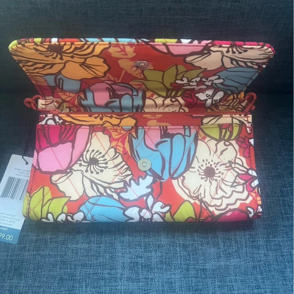 NWT Vera Bradley Midday Garden Wallet Crossbody Bag. Ultralight.